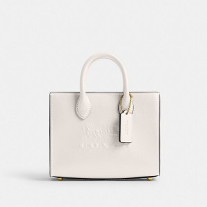 Coach Ace Tote Bag 17 Calf Leather/Brass/Chalk | COH865201