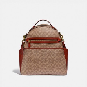 Coach Baby Backpack In Signature Canvas Brass/Tan/Rust | COH865469