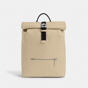 Coach Beck Roll Top Backpack Ivory | COH866505