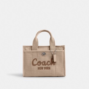Coach Cargo Tote Bag 26 Canvas/Silver/Dark Natural | COH865049