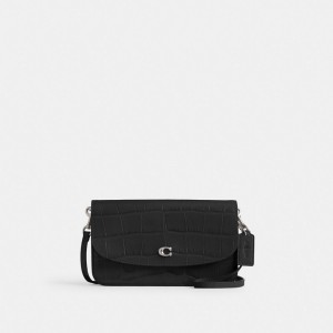 Coach Hayden Crossbody Bag Croc Embossed Leather/Silver/Black | COH865408