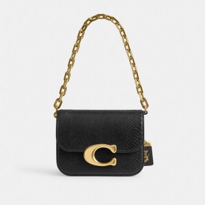 Coach Idol Bag In Python Brass/Black | COH864869