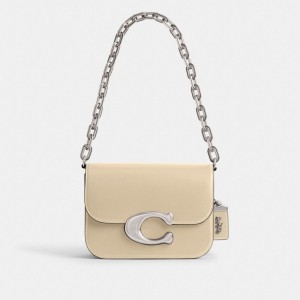 Coach Idol Bag Luxe Refined Calf Leather/Silver/Ivory | COH865265