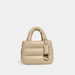 Coach Mini Pillow Tote Bag Brass/Ivory | COH865270