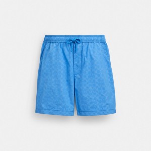 Coach Monochrome Shorts In Recycled Nylon Blue | COH866945