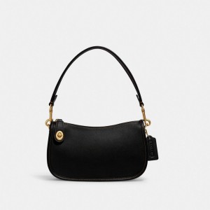 Coach Swinger Bag Glovetan Leather/Brass/Black | COH865316