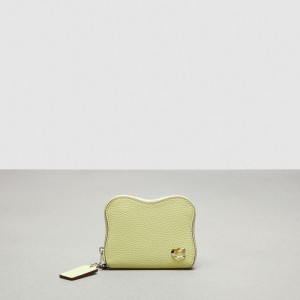 Coach Wavy Zip Around Wallet In Coachtopia Leather Pale Lime | COH865541